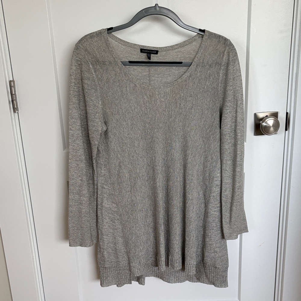 Eileen Fisher Light Gray Knit Top